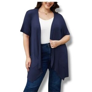 Elegant Women's Navy Open Cardigan